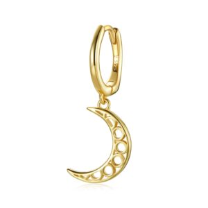 CERCEL din argint Golden Perforated Moon