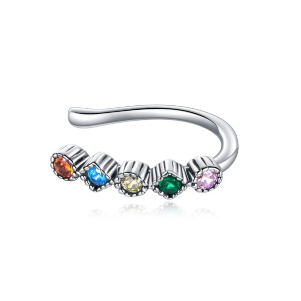 CERCEL din argint Rainbow Studded Clip