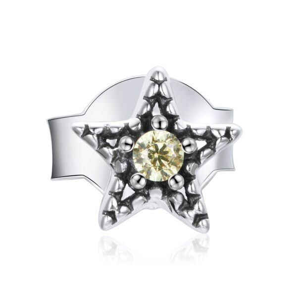 CERCEL din argint Yellow Spiked Star