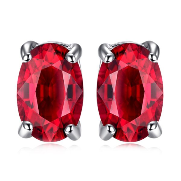 Cercei de argint Oval Ruby