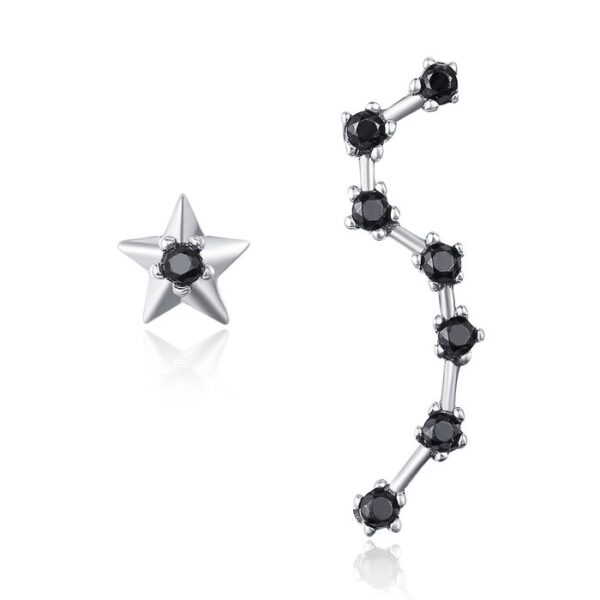 Cercei din argint Asymmetric Stars