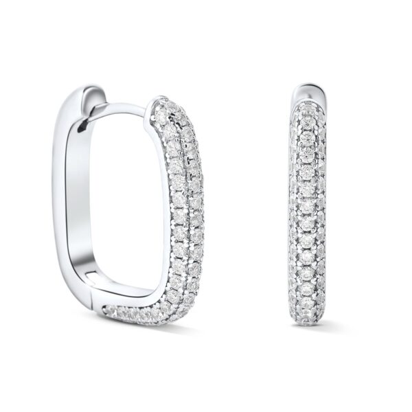 Cercei din argint Big Rectangle Crystal Band