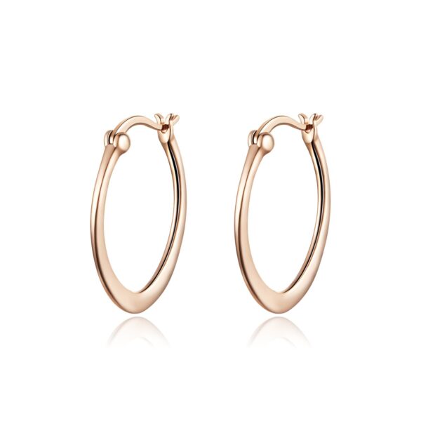 Cercei din argint Big Rose Gold Hoops