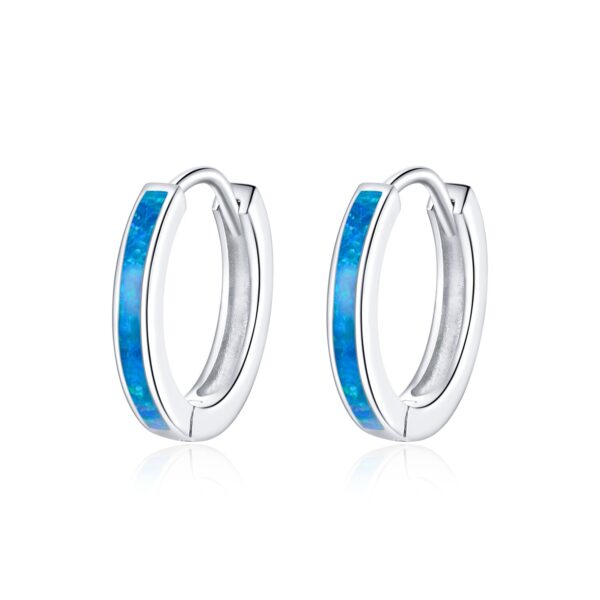 Cercei din argint Blue Band Hoops