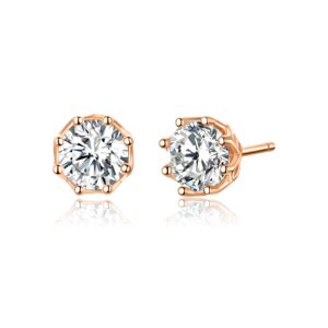 Cercei din argint Clear Classic Studs Rose