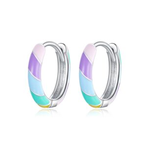 Cercei din argint Colorful Hoops