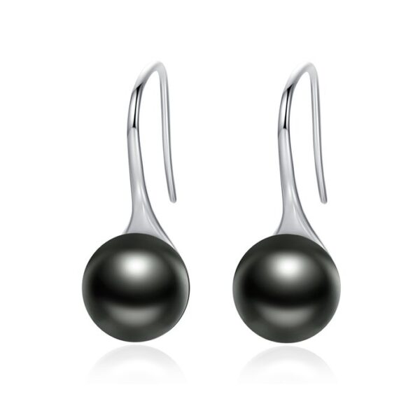 Cercei din argint Elegant Pearls black