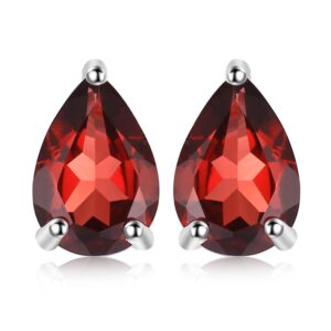 Cercei din argint Garnet Drop