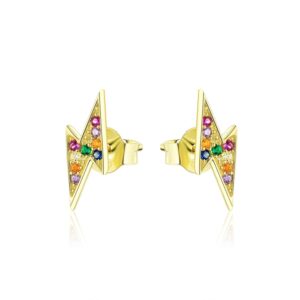 Cercei din argint Golden Flash Studs