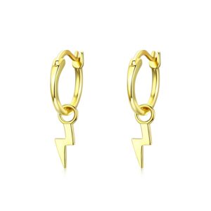 Cercei din argint Golden Lightning Hoops