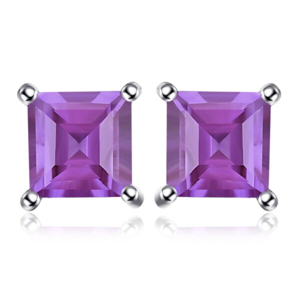 Cercei din argint Little Amethyst Square