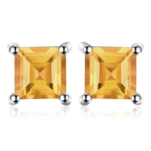 Cercei din argint Little Citrine Square