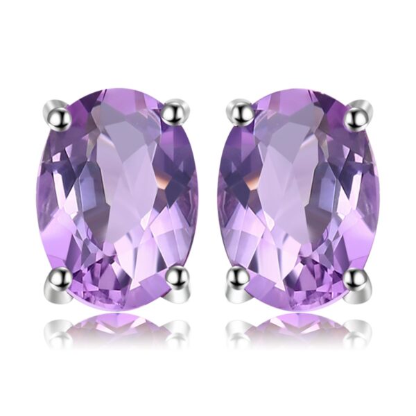 Cercei din argint Oval Amethyst