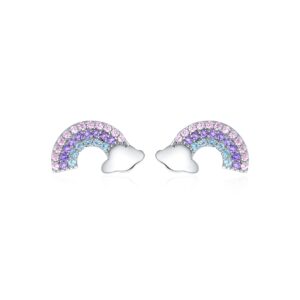 Cercei din argint Rainbow Clouds Studs