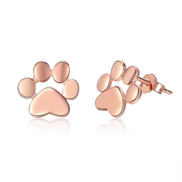 Cercei din argint Rose Gold Paws