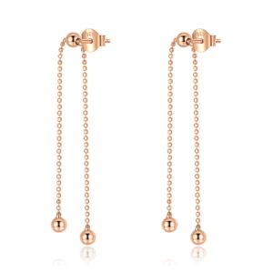 Cercei din argint Rose Gold Tassel