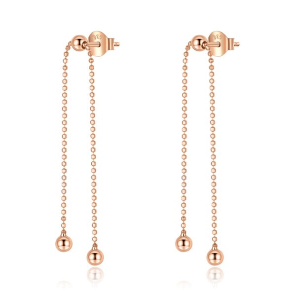 Cercei din argint Rose Gold Tassel