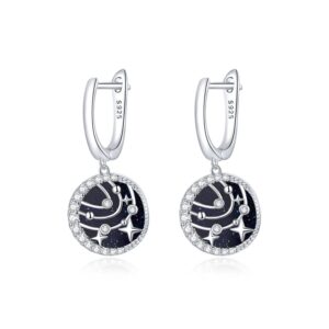 Cercei din argint Silver Shiny Star Hoops