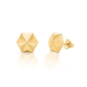 Cercei din aur 14K Hexagon Geometric