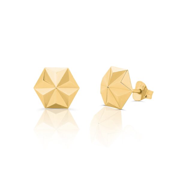 Cercei din aur 14K Hexagon Geometric