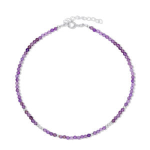 Bratara de glezna din argint Amethyst