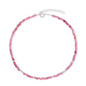 Bratara de glezna din argint Pink Tourmaline