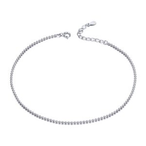 Bratara de glezna din argint Silver Simple Beads