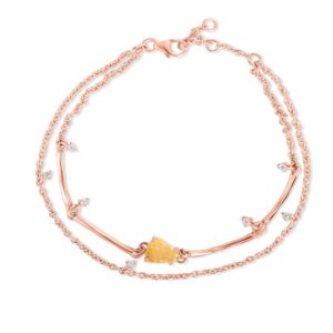 Bratara din argint Rose Gold Citrine Eternal Embrace