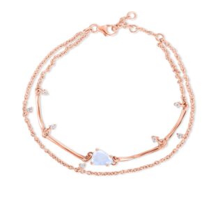 Bratara din argint Rose Gold Moonstone Eternal Embrace