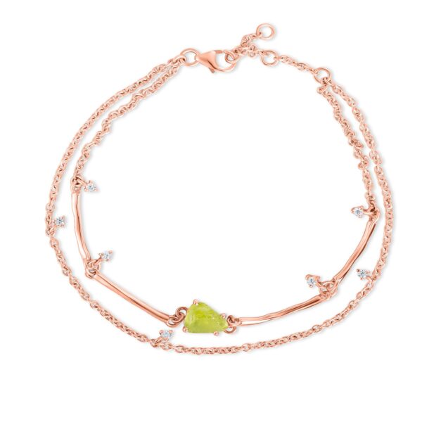 Bratara din argint Rose Gold Peridot Eternal Embrace