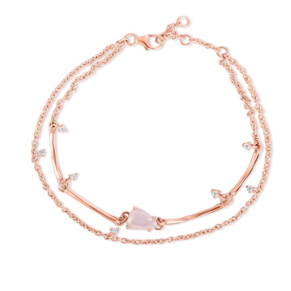 Bratara din argint Rose Gold Rose Quartz Eternal Embrace