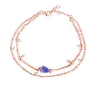 Bratara din argint Rose Gold Tanzanite Eternal Embrace