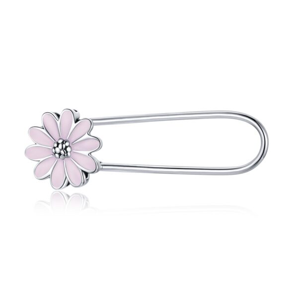 Brosa din argint Flower Safety Pin