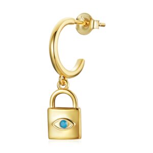 CERCEL din argint Golden Hamsa Lock