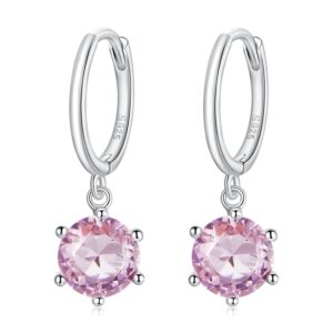 Cercei din argint Beautiful Pink Crystal