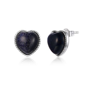 Cercei din argint Black Sparkling Hearts