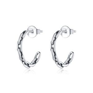 Cercei din argint Chain Hoops