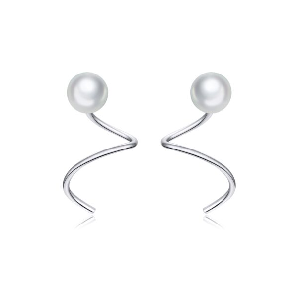 Cercei din argint Circle Pearl Earrings