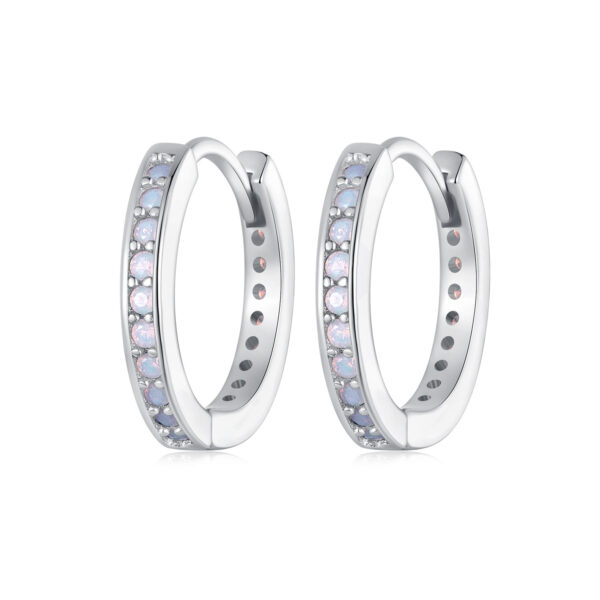 Cercei din argint Colorful Crystals Hoops