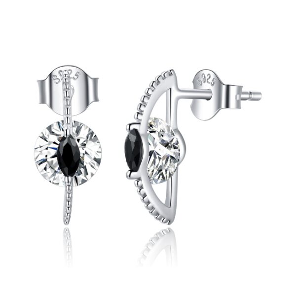 Cercei din argint Crystal Black Studs