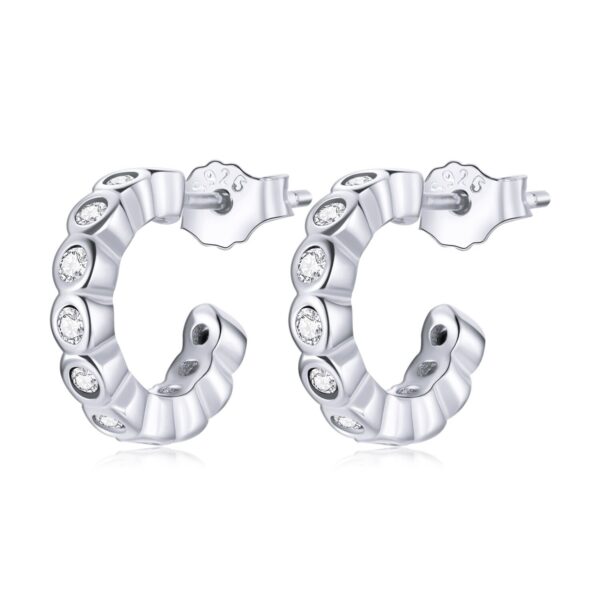 Cercei din argint Crystal Studded Hoops