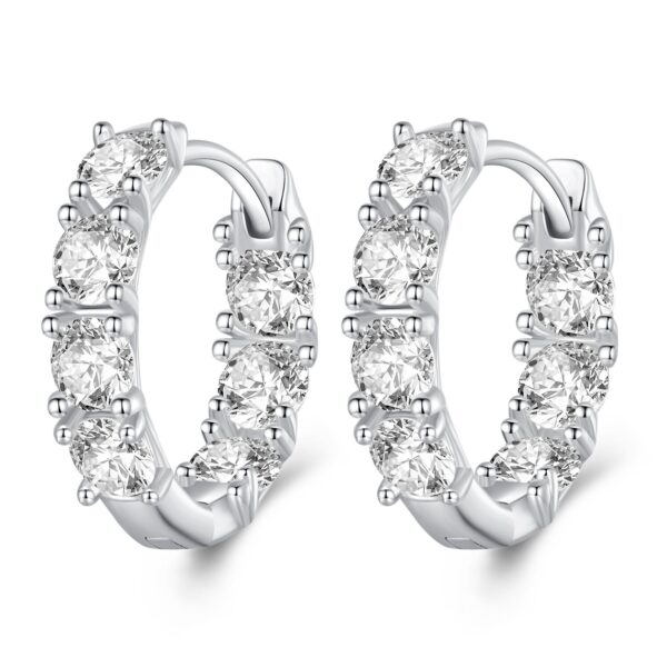 Cercei din argint Double Crystal Hoops