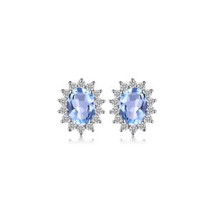 Cercei din argint Elegant Light Blue Topaz