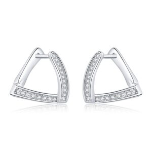 Cercei din argint Geometric Crystal Hoops