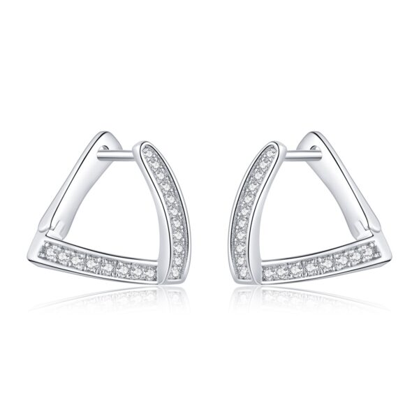 Cercei din argint Geometric Crystal Hoops