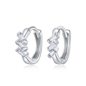 Cercei din argint Geometric Silver Hoops