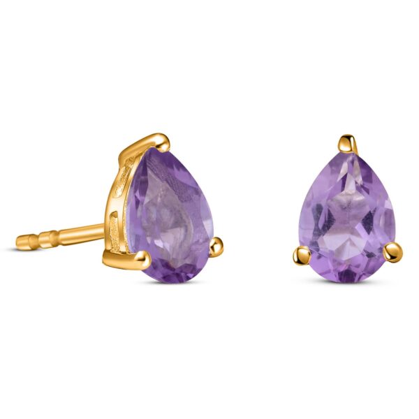 Cercei din argint Golden Amethyst Drop