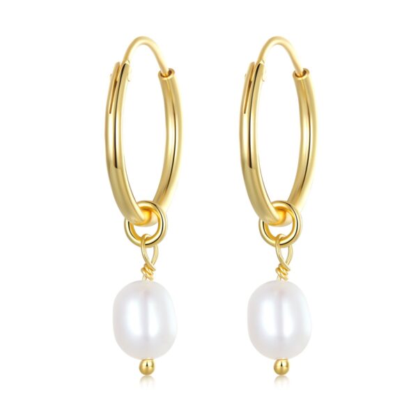 Cercei din argint Golden Drop Pearls