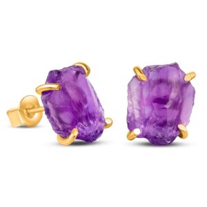 Cercei din argint Golden Piece of Amethyst