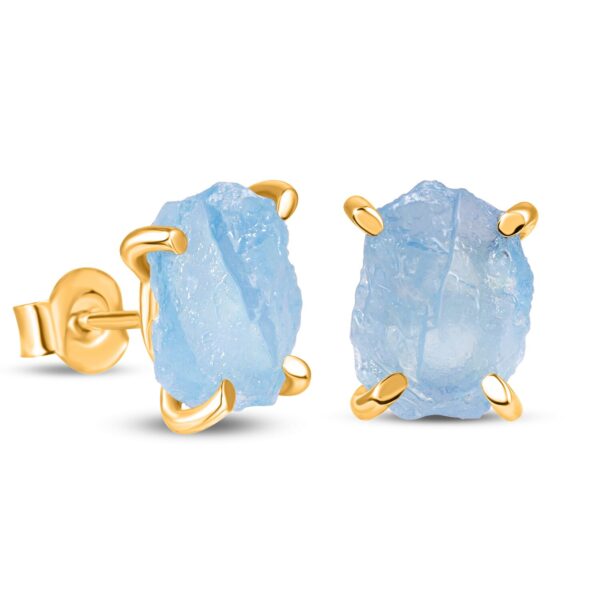 Cercei din argint Golden Piece of Aquamarine